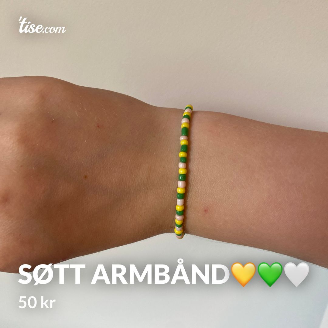 Søtt armbånd💛💚🤍