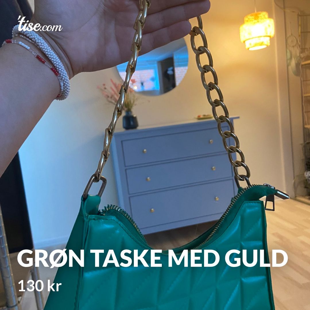 Grøn taske med guld