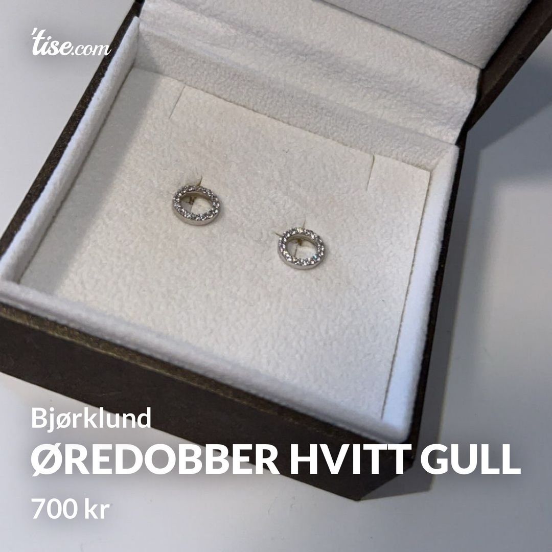 Øredobber hvitt gull