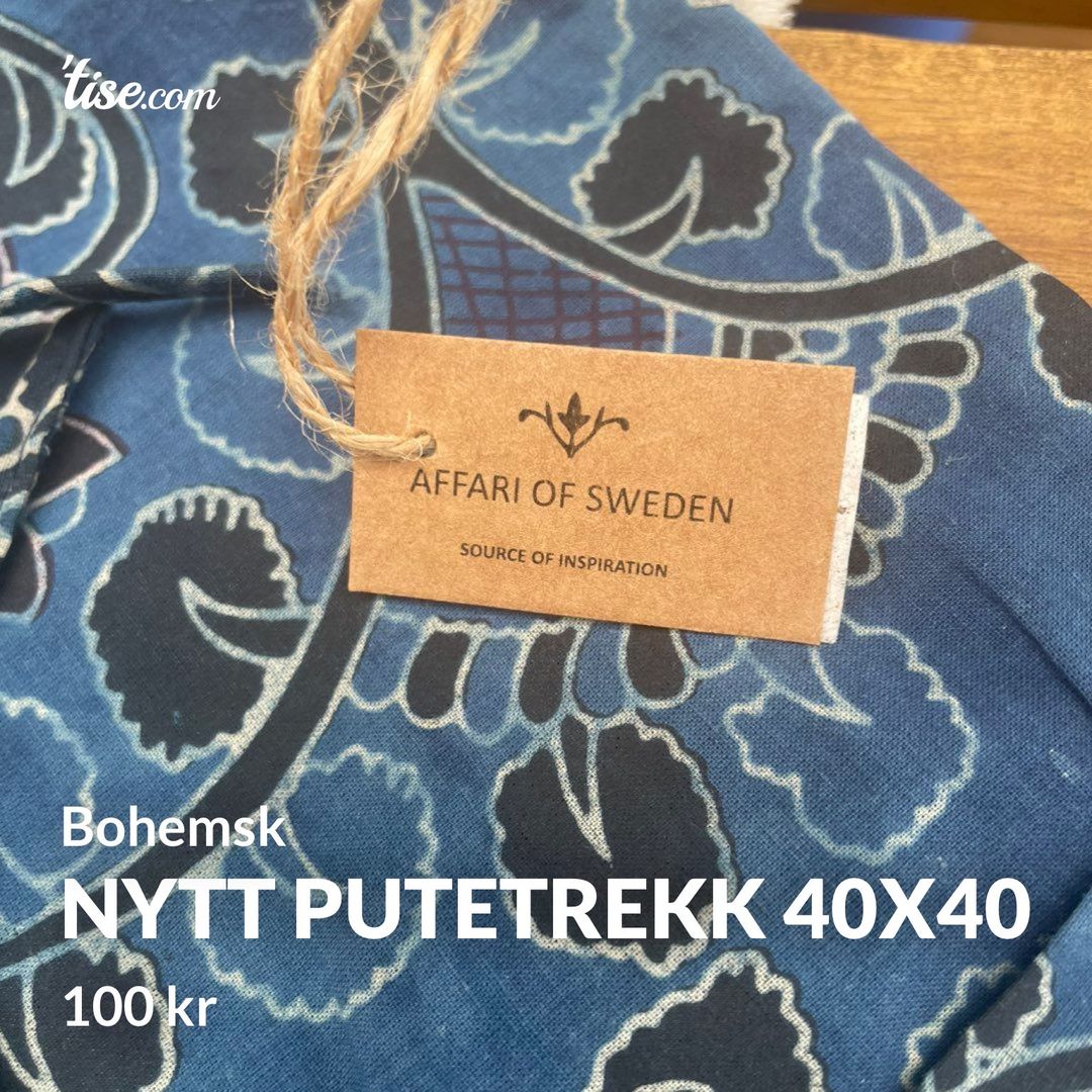 Nytt putetrekk 40x40