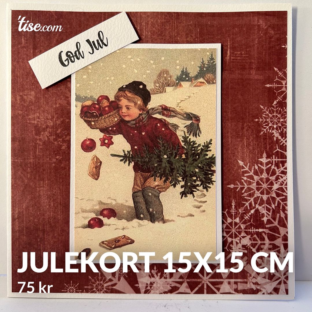 Julekort 15x15 cm