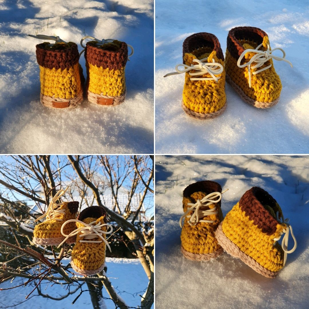 Heklede baby booties