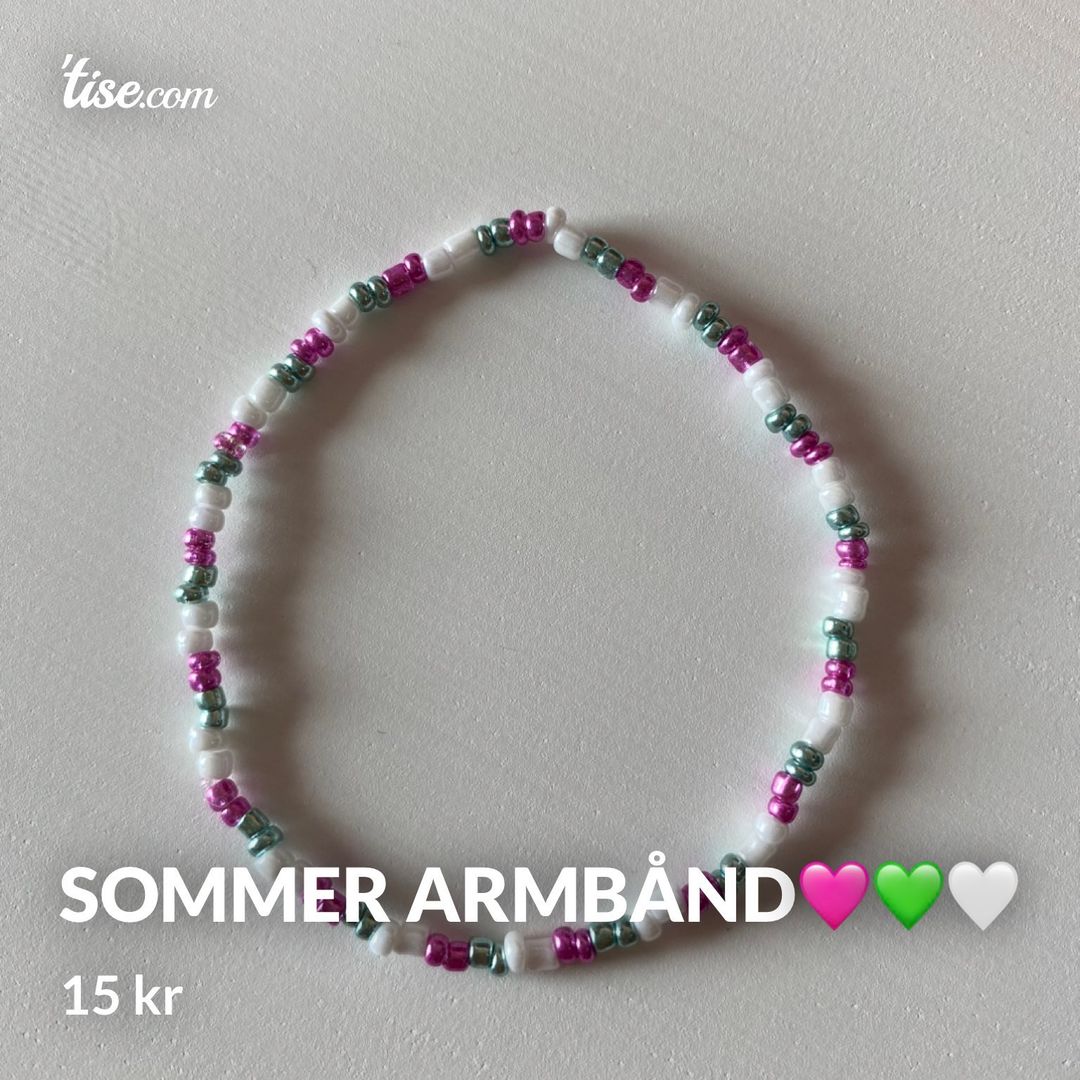 Sommer armbånd🩷💚🤍