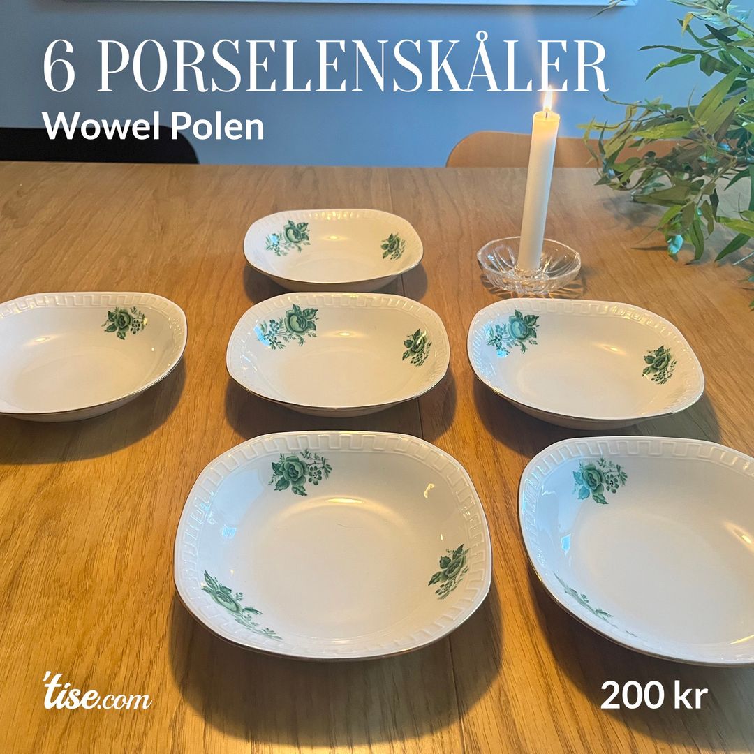 6 porselenskåler