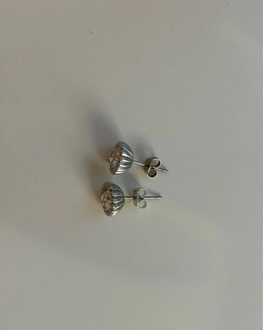 Silver gem earrings