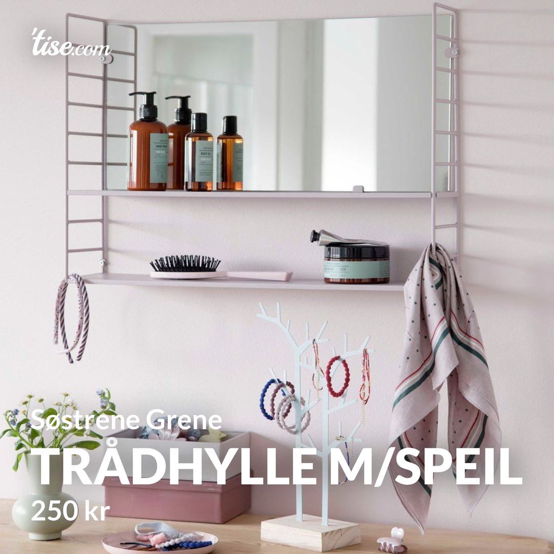 Trådhylle m/speil