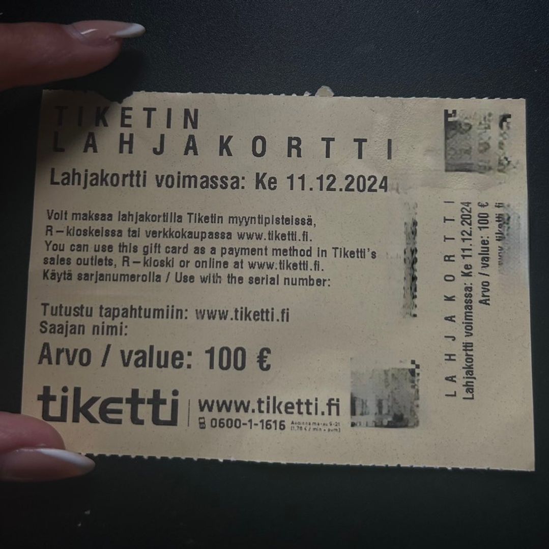 Tiketin lahjakortti