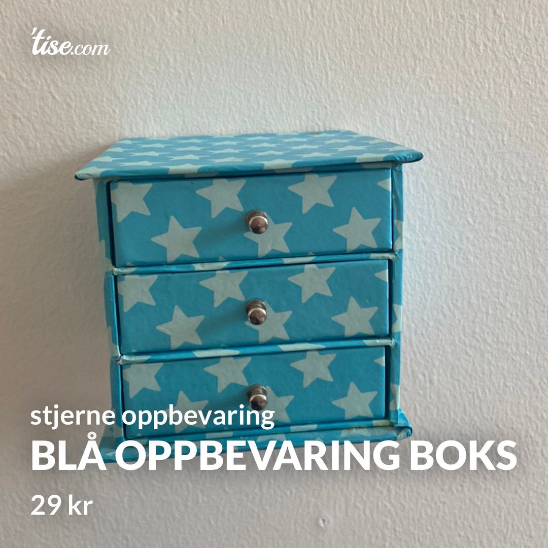 blå oppbevaring boks