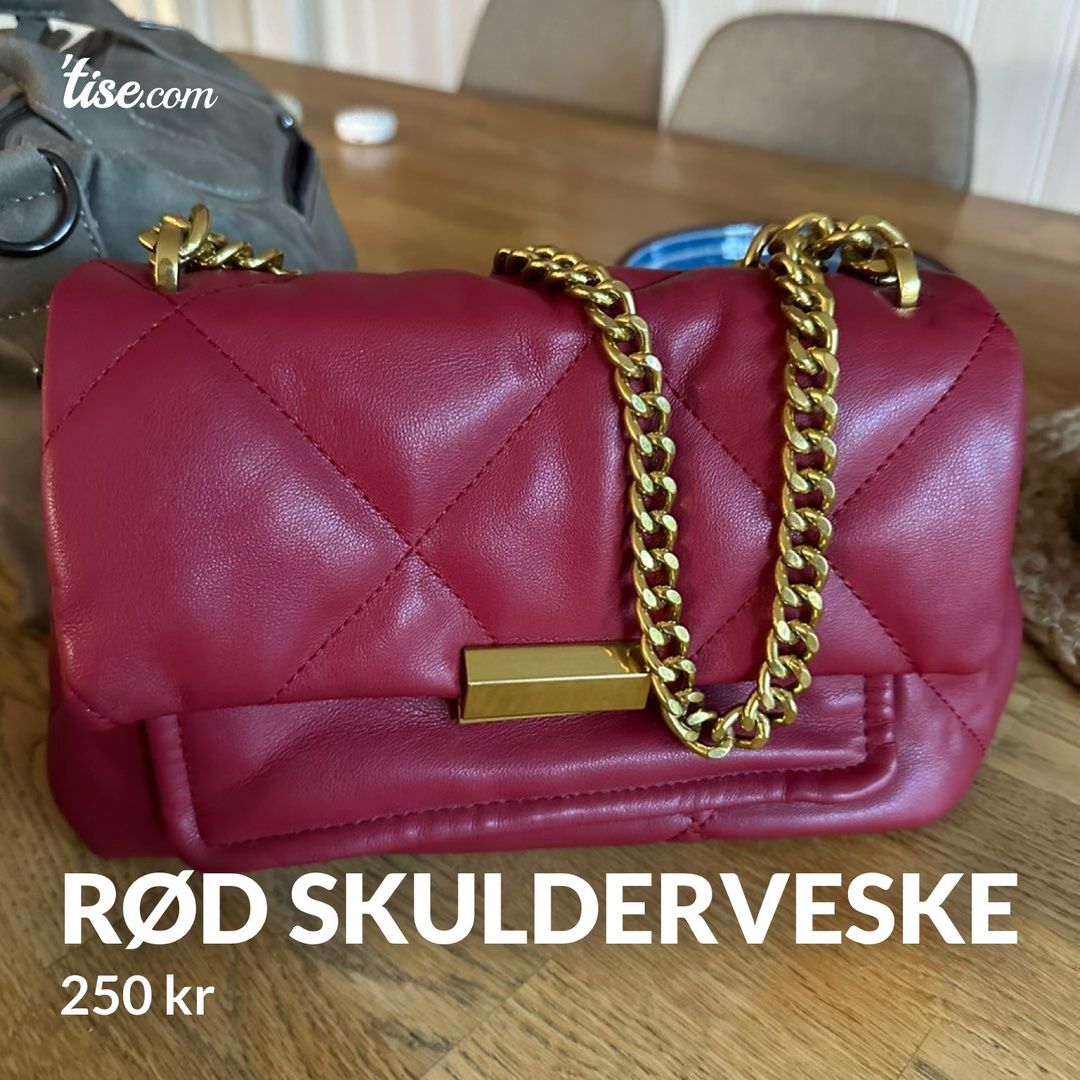 Rød skulderveske