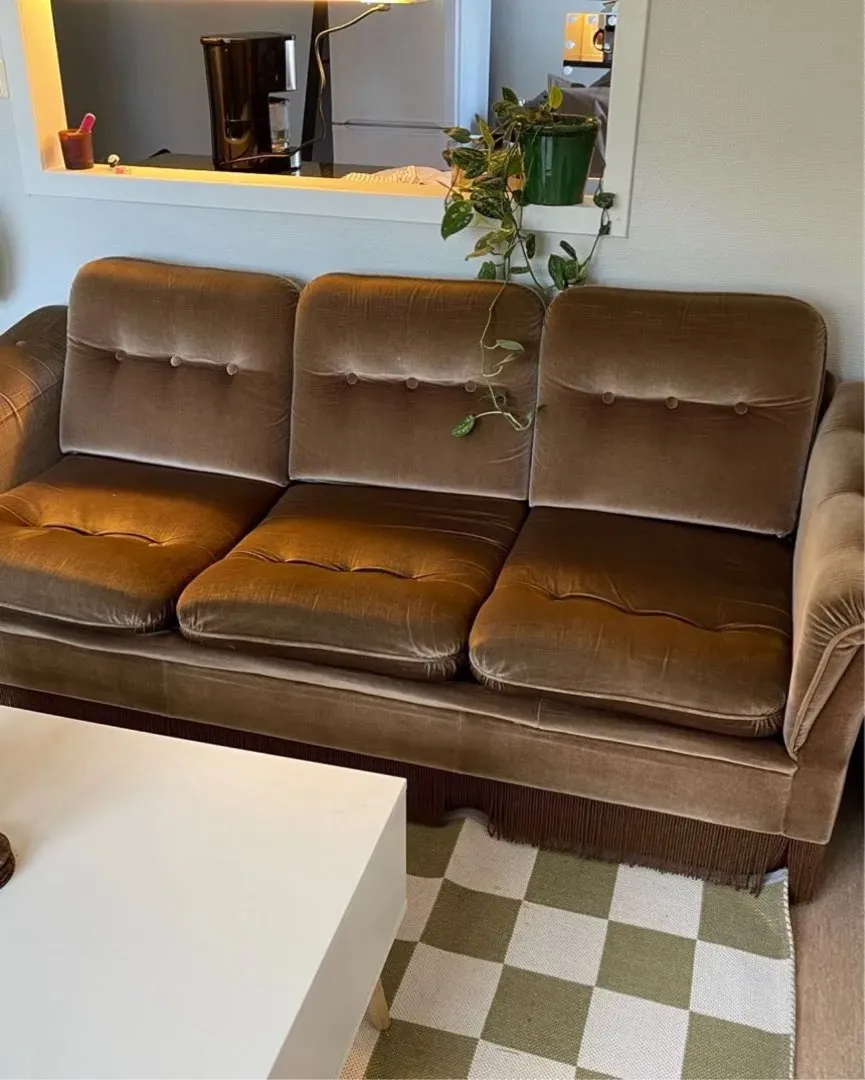 Vintage Velour Sofa