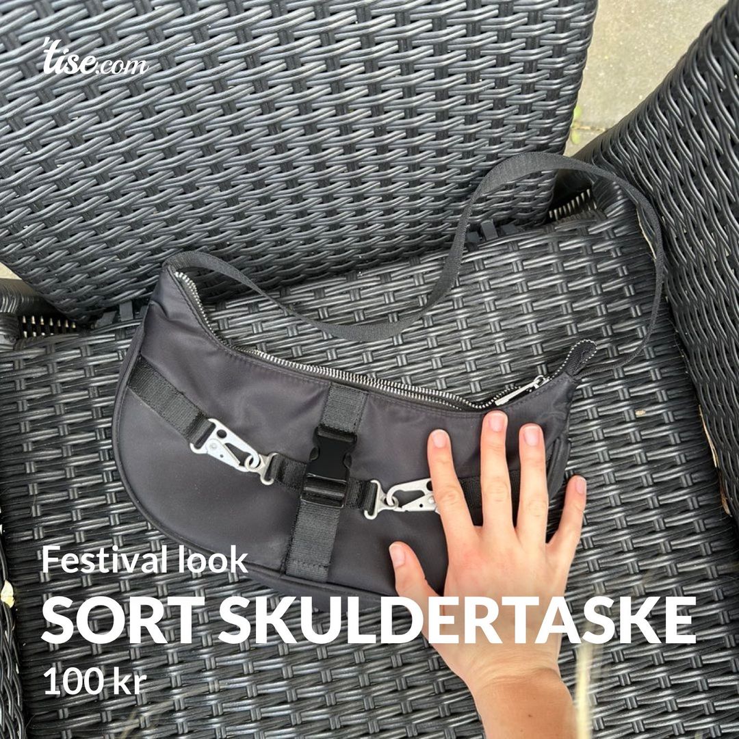 Sort skuldertaske