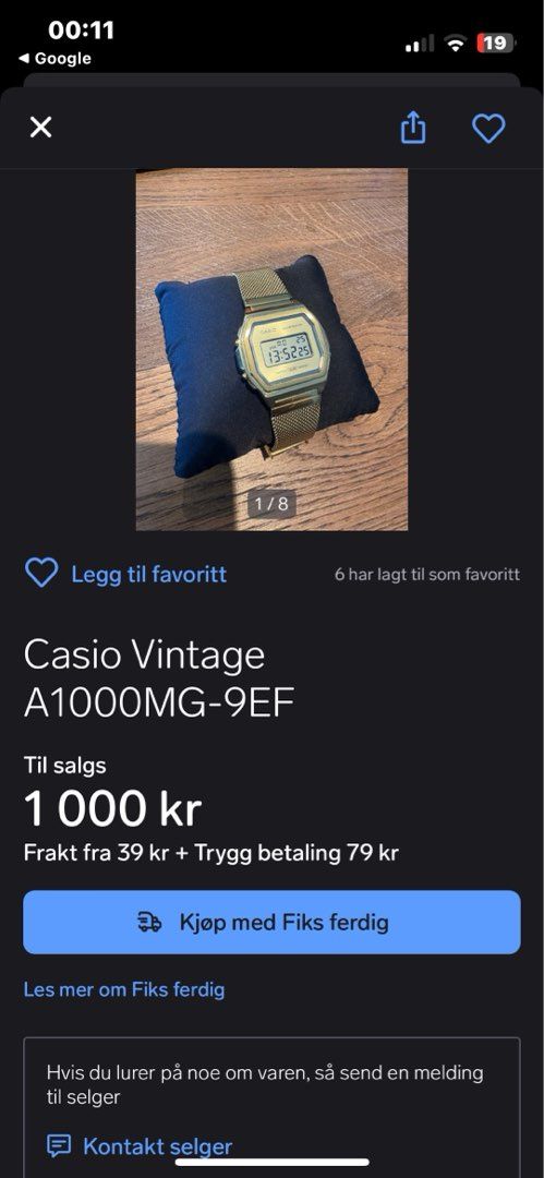 Vintage casio klokke