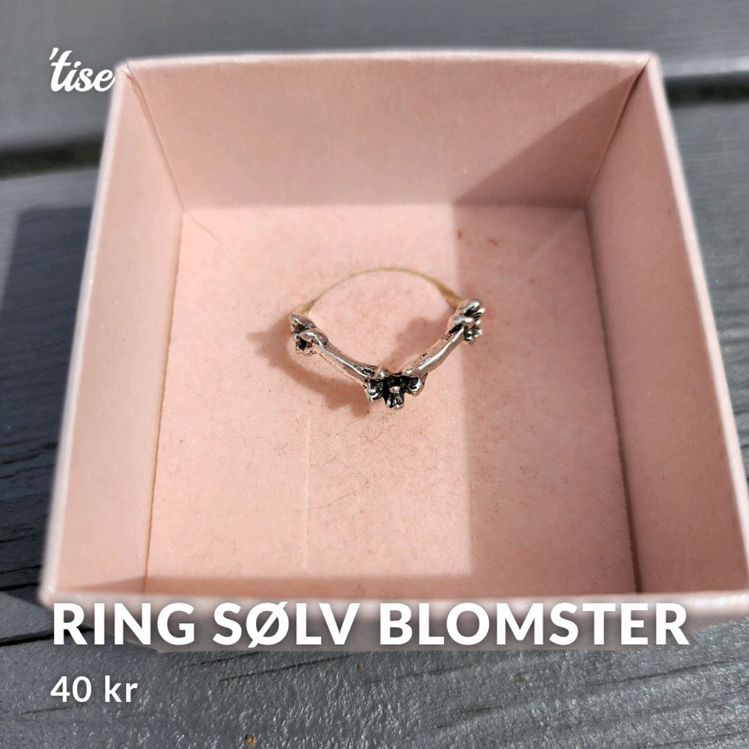 Ring Sølv Blomster