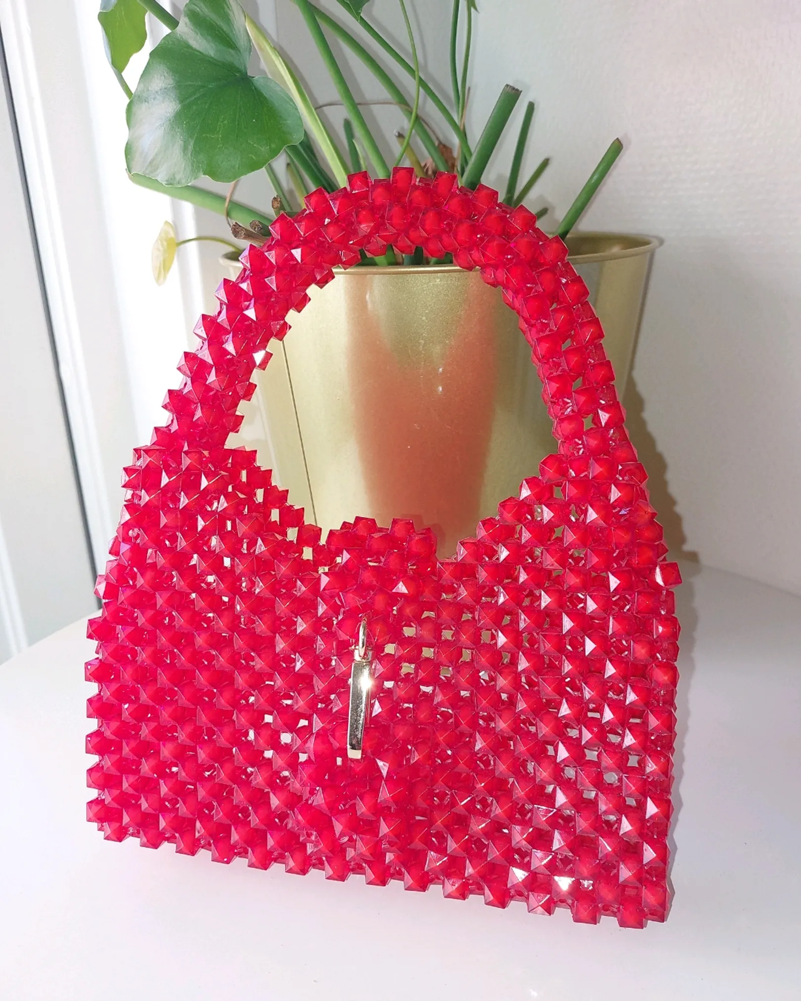 Red V Neck Bag