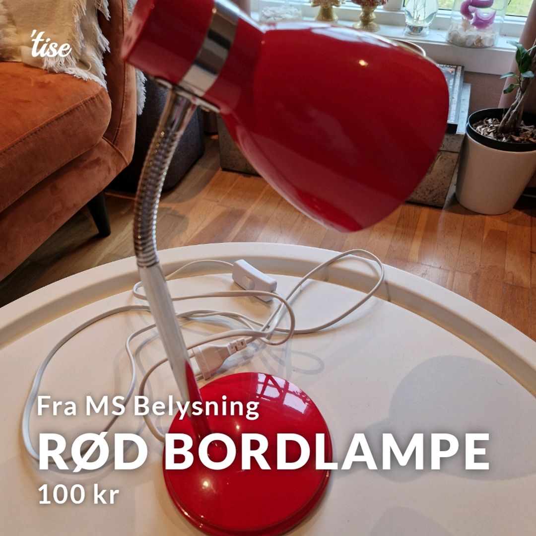 Rød bordlampe