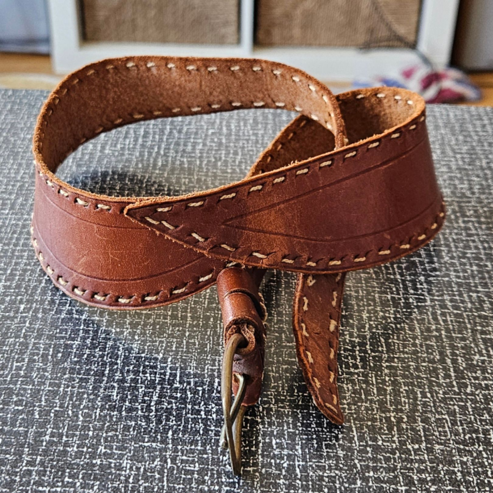 Brown leather belt