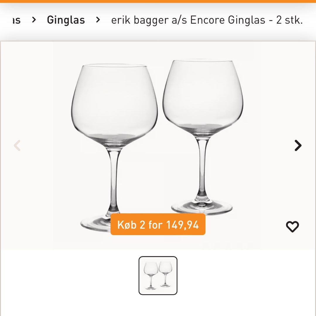 Erik Bagger Gin glas