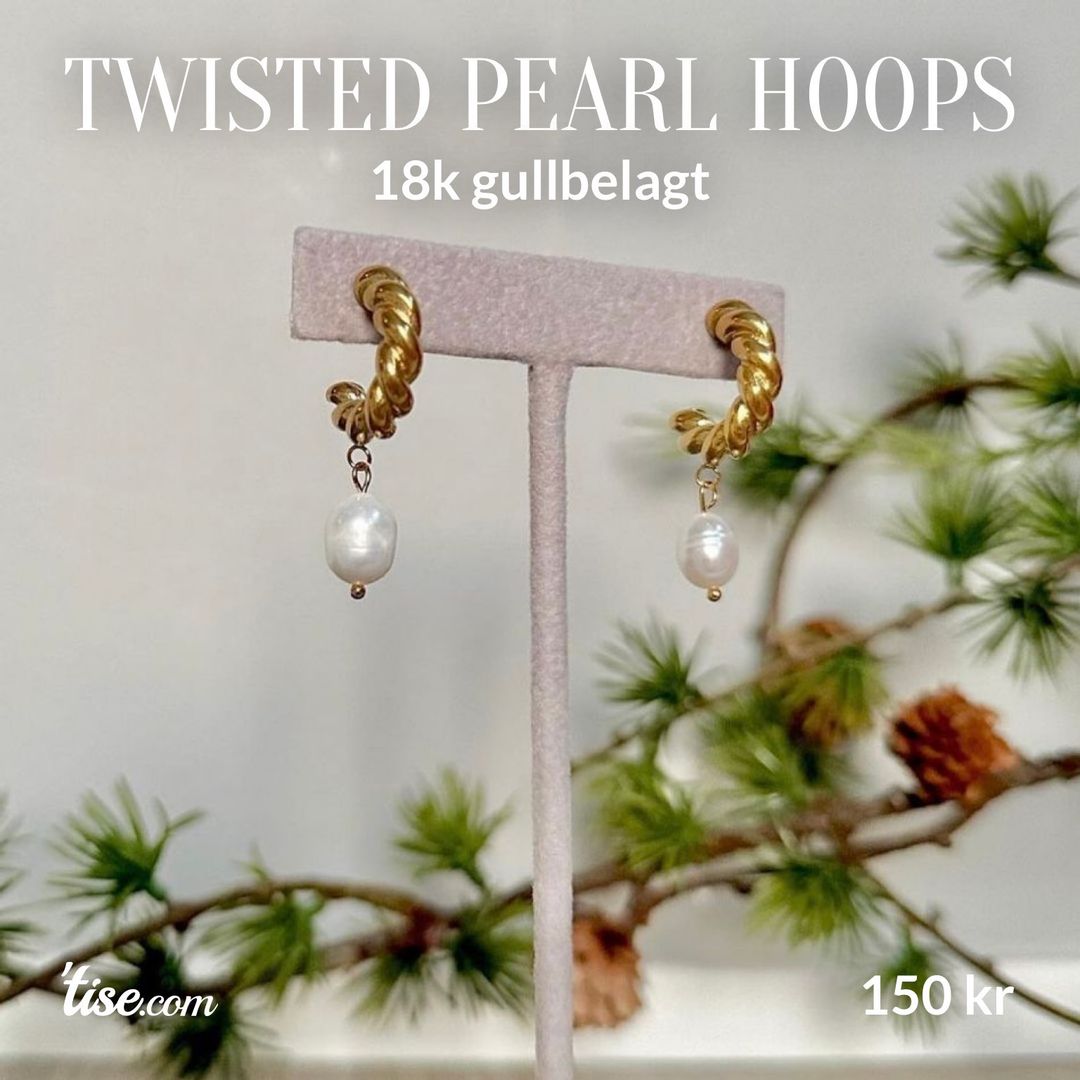 Twisted pearl hoops