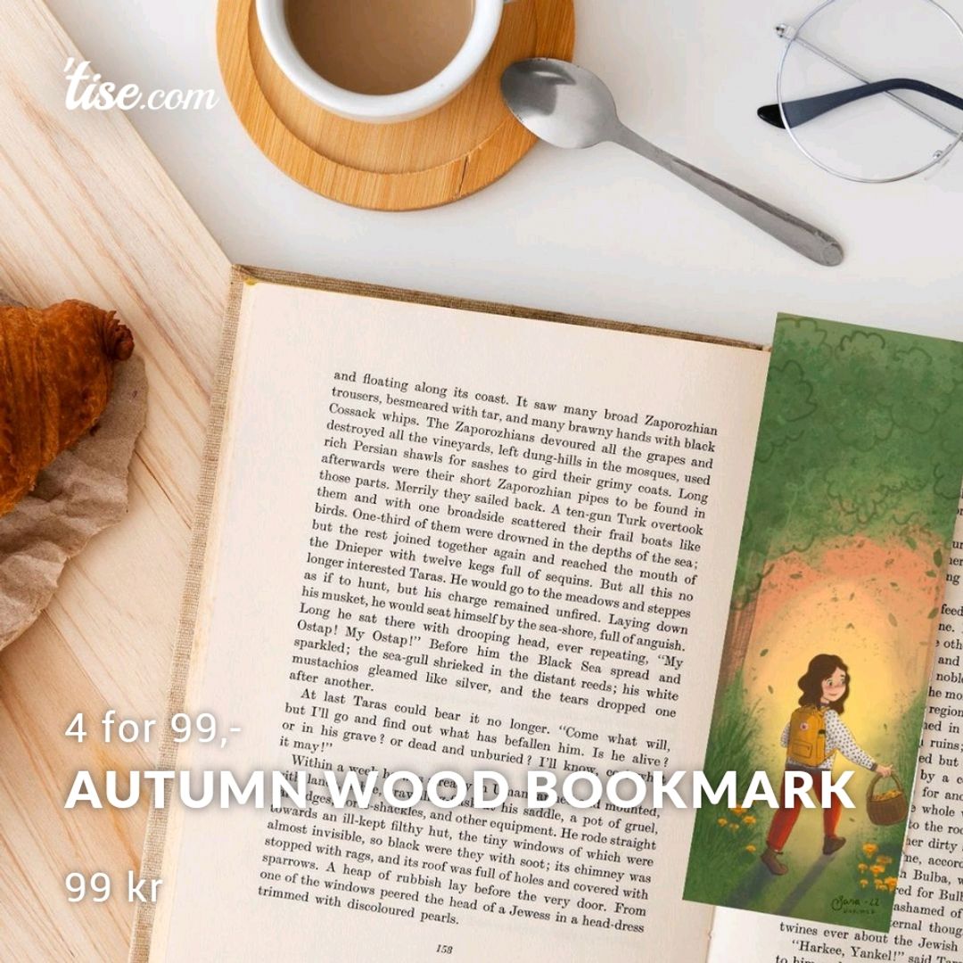 Autumn wood bookmark
