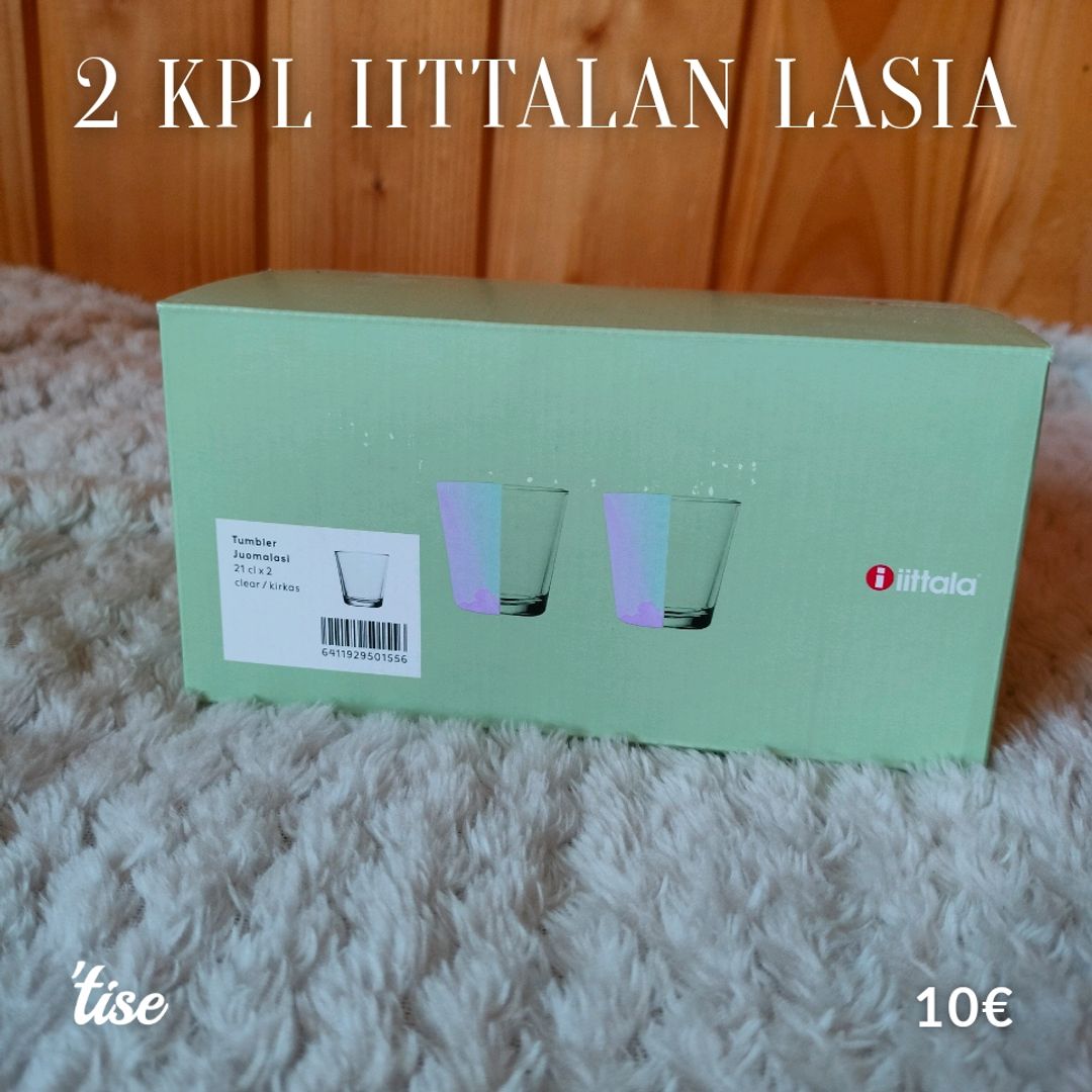 2 Kpl Iittalan Lasia