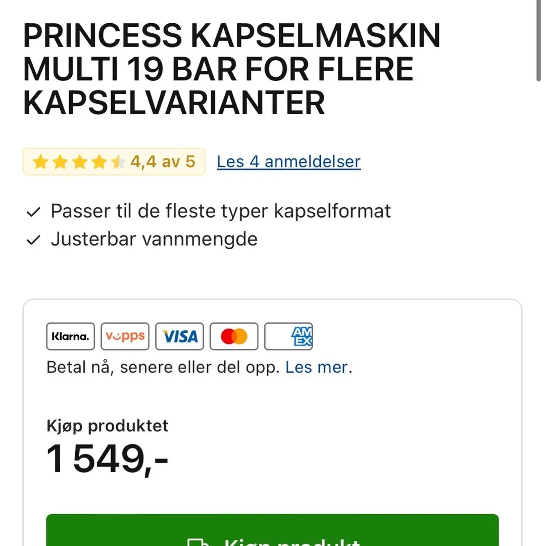 Princess kaffemaskin