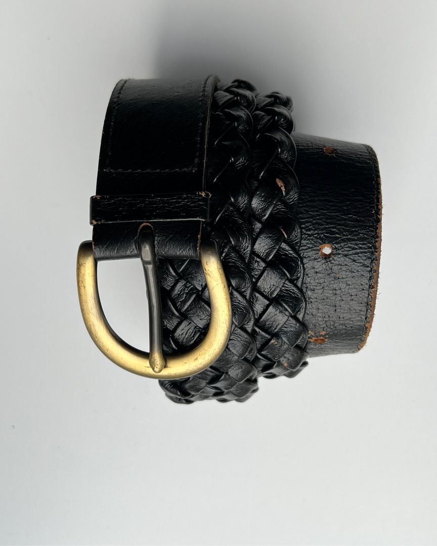 Braided leather belt