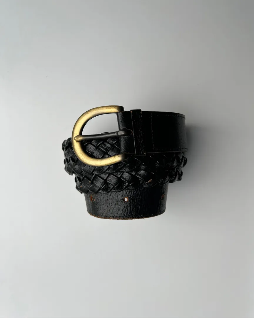 Braided leather belt