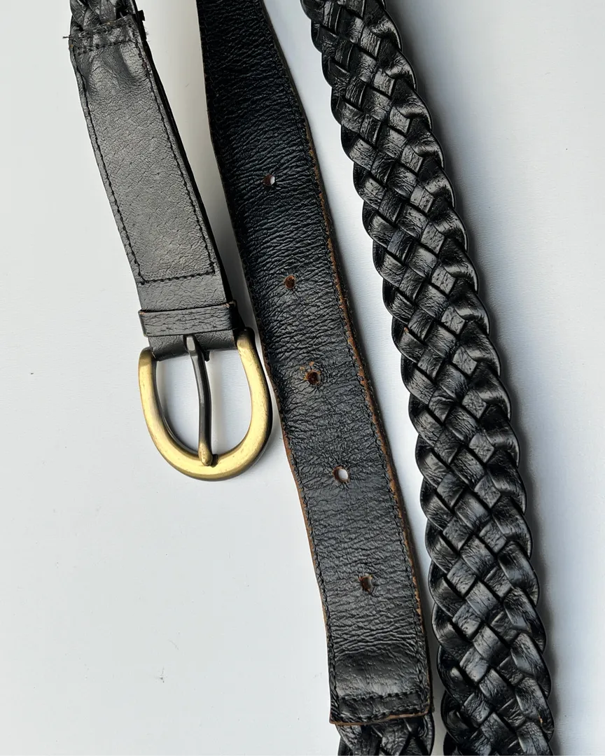 Braided leather belt