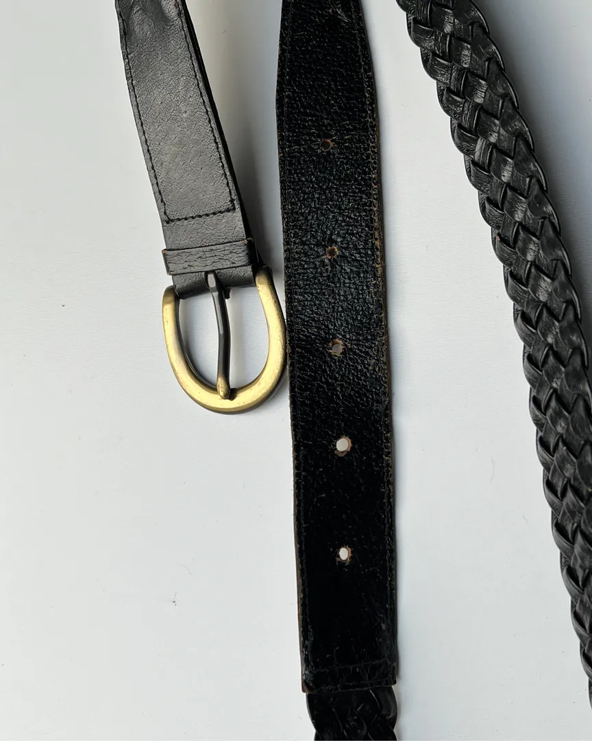 Braided leather belt