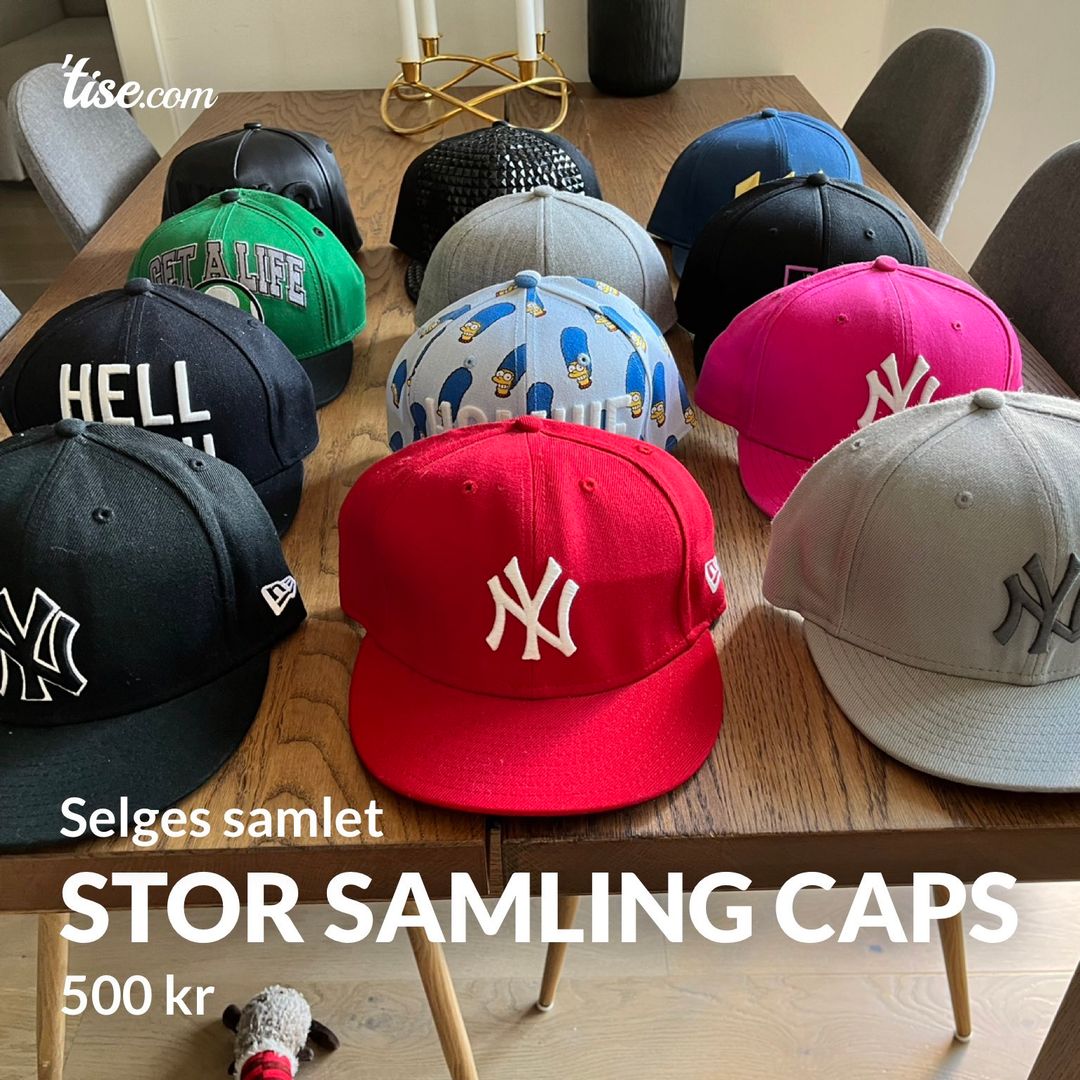 Stor samling caps