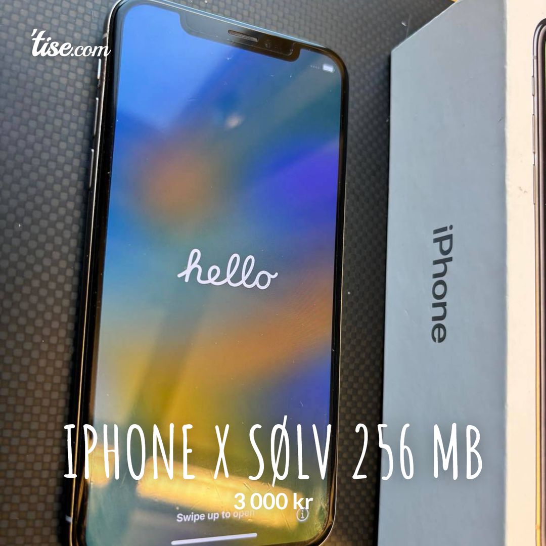 Iphone X sølv 256 MB