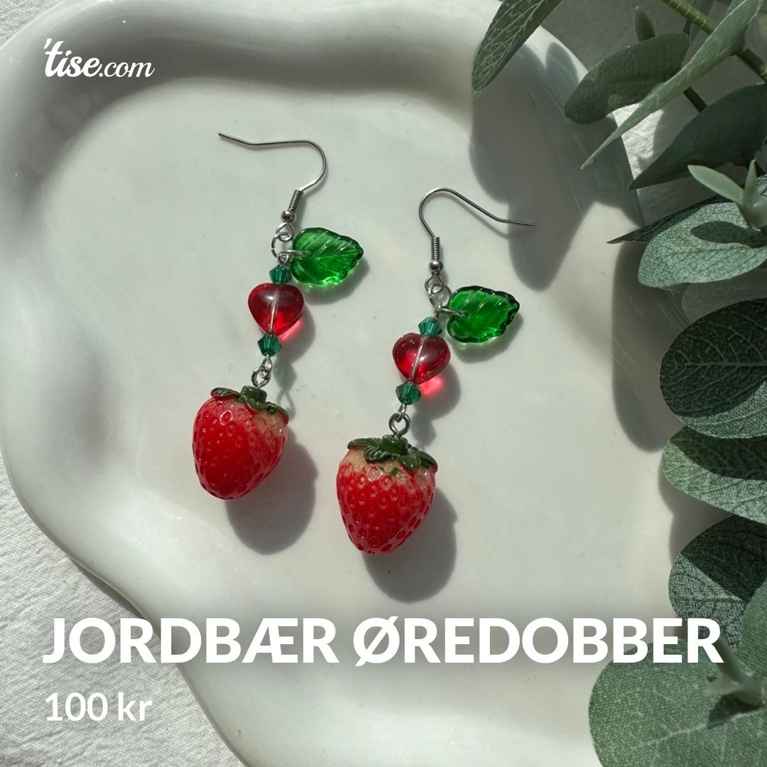 jordbær øredobber