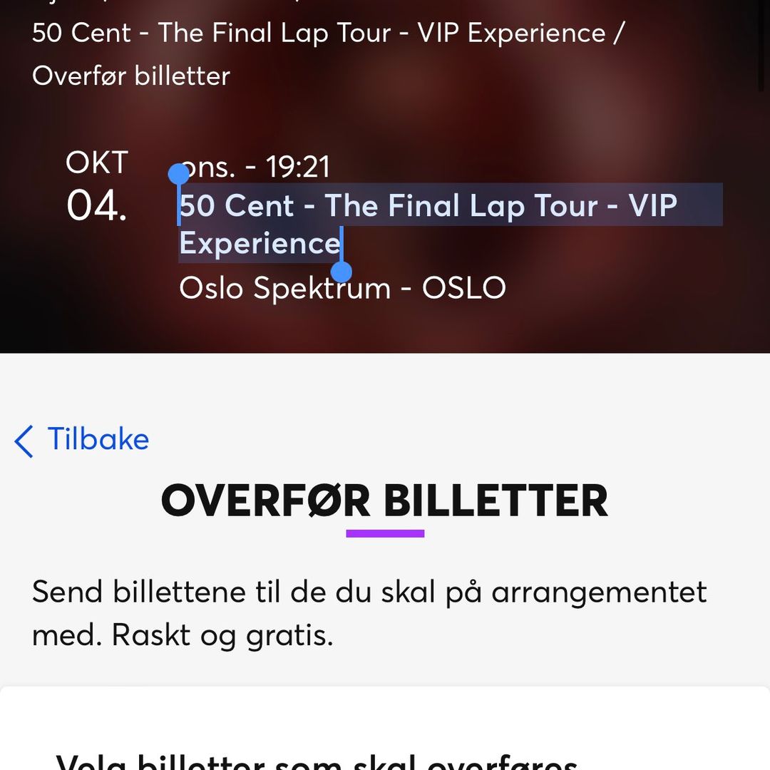 50 Cent Vip billett