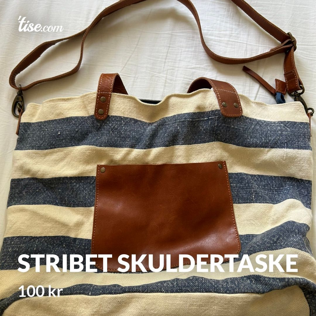 Stribet skuldertaske