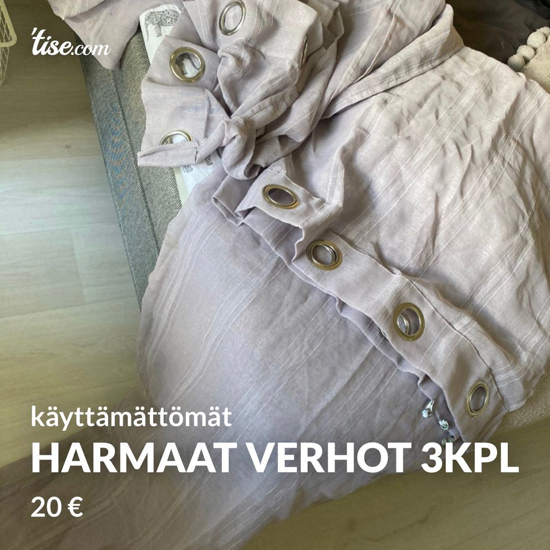 harmaat verhot 3kpl