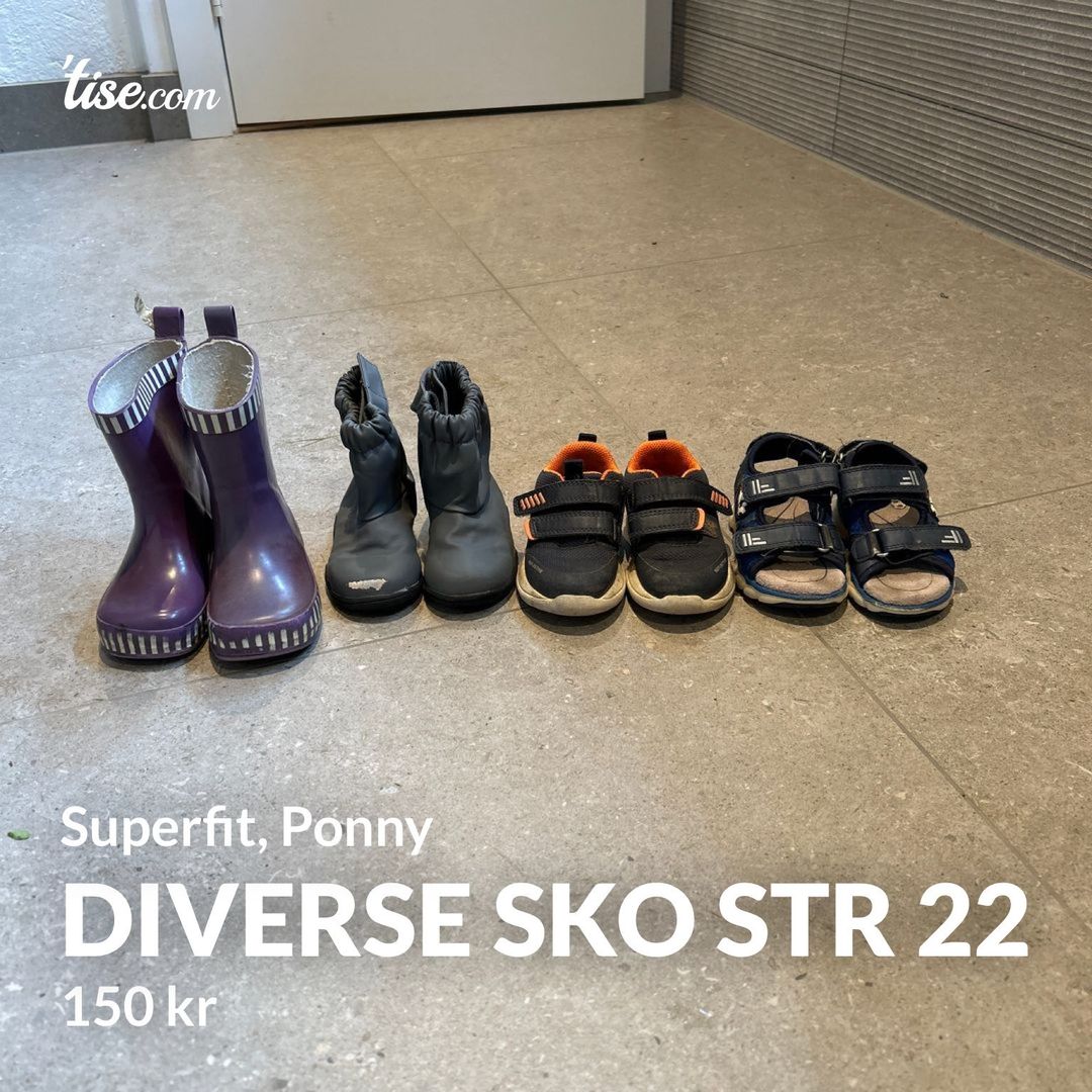 Diverse sko str 22