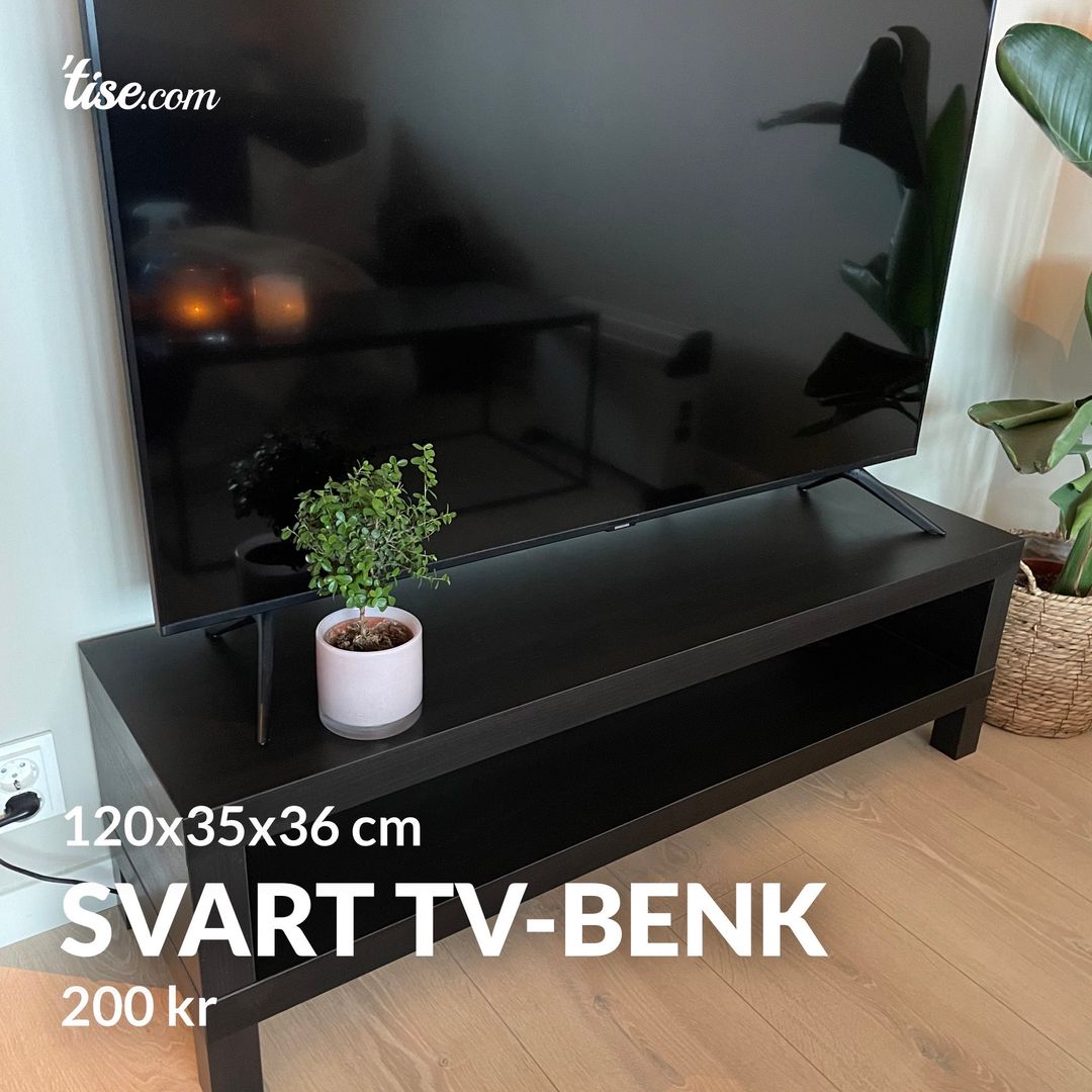 Svart tv-benk