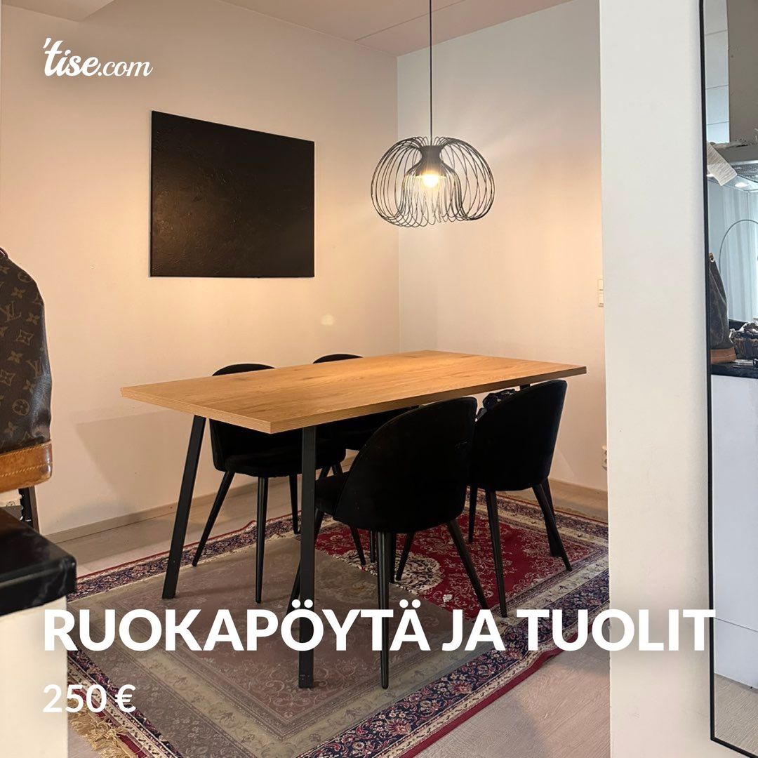 Ruokapöytä ja tuolit