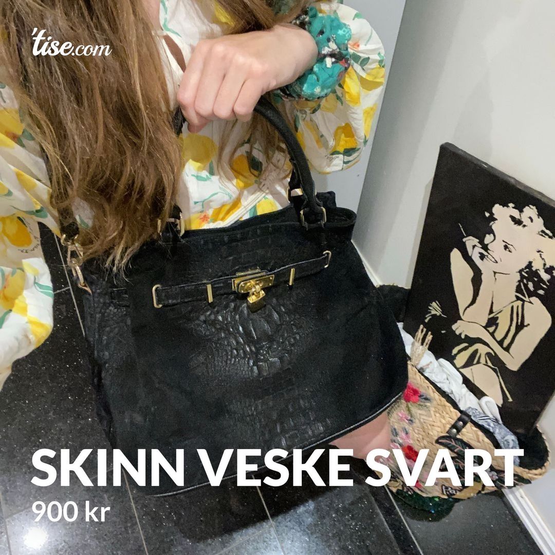 Skinn veske svart