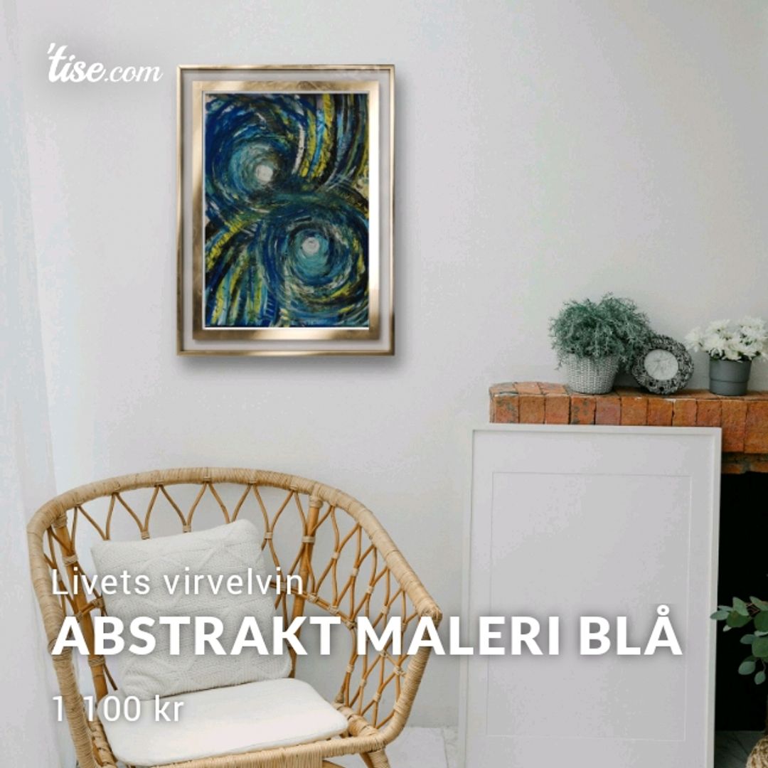 Abstrakt Maleri Blå