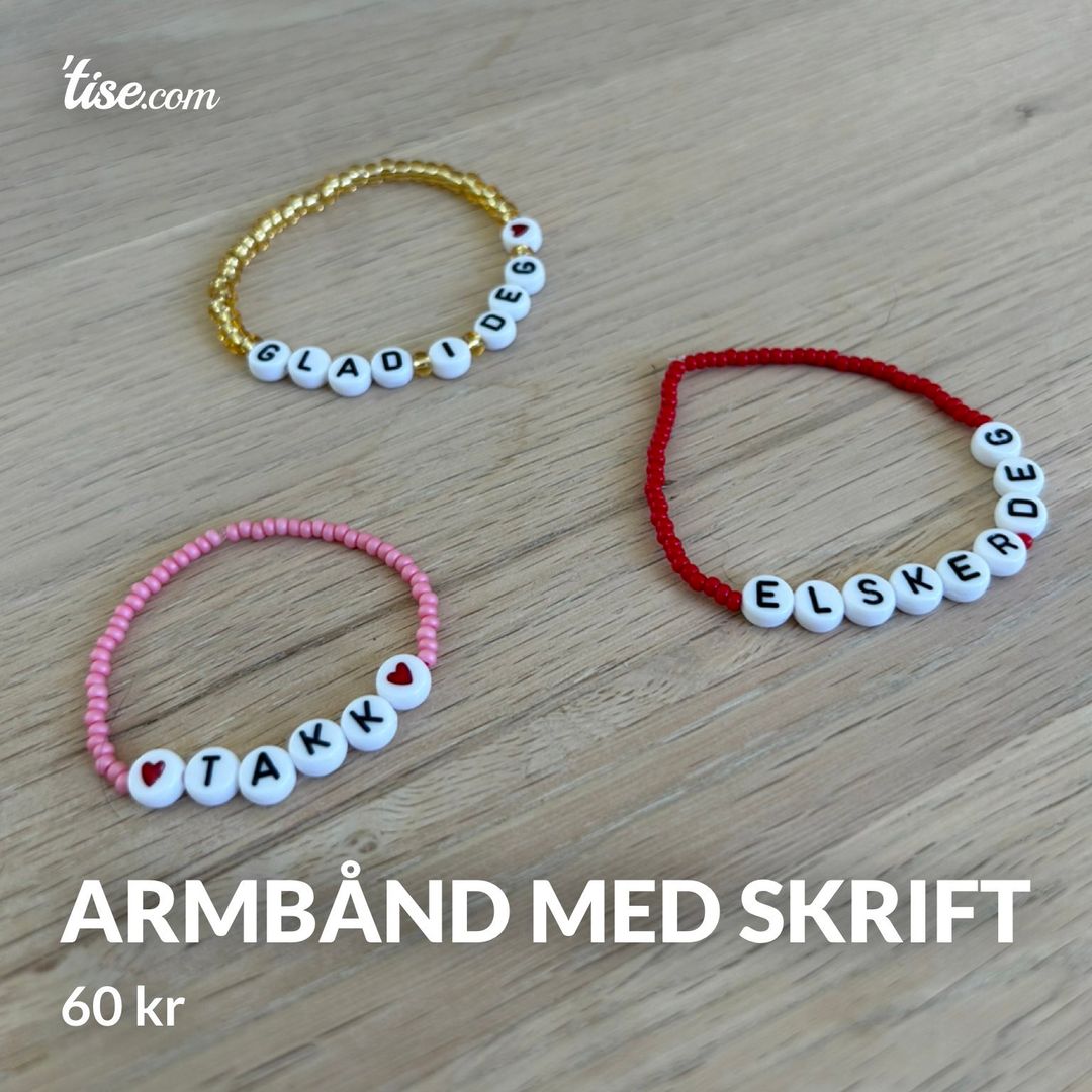 Armbånd med skrift