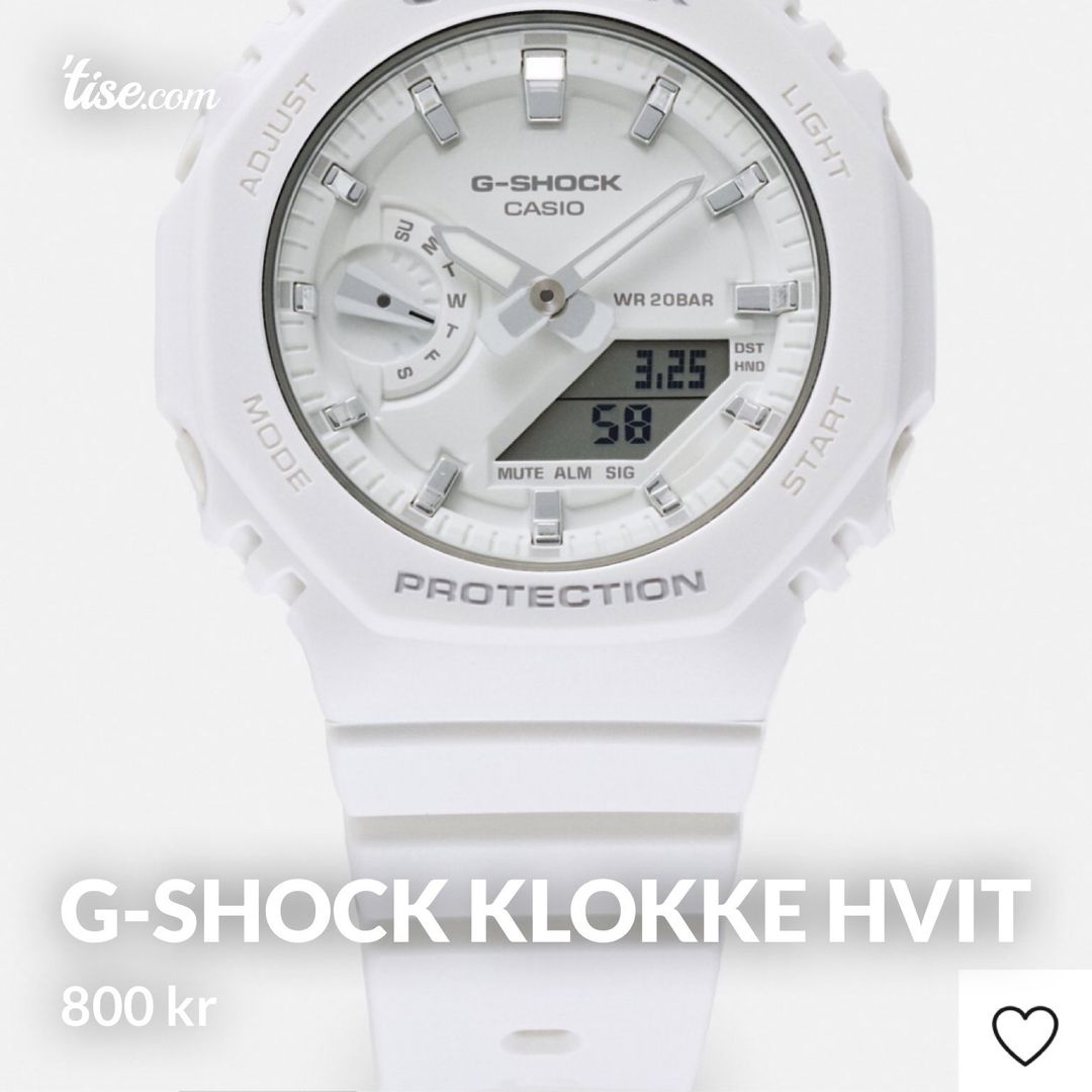 G-shock klokke hvit