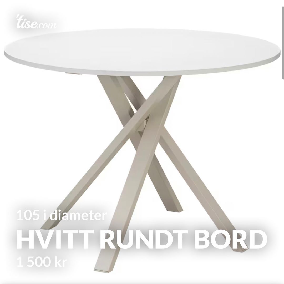 Hvitt rundt bord