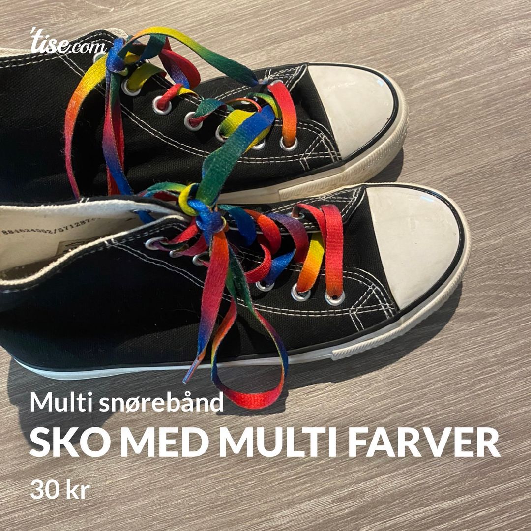 Sko med multi farver