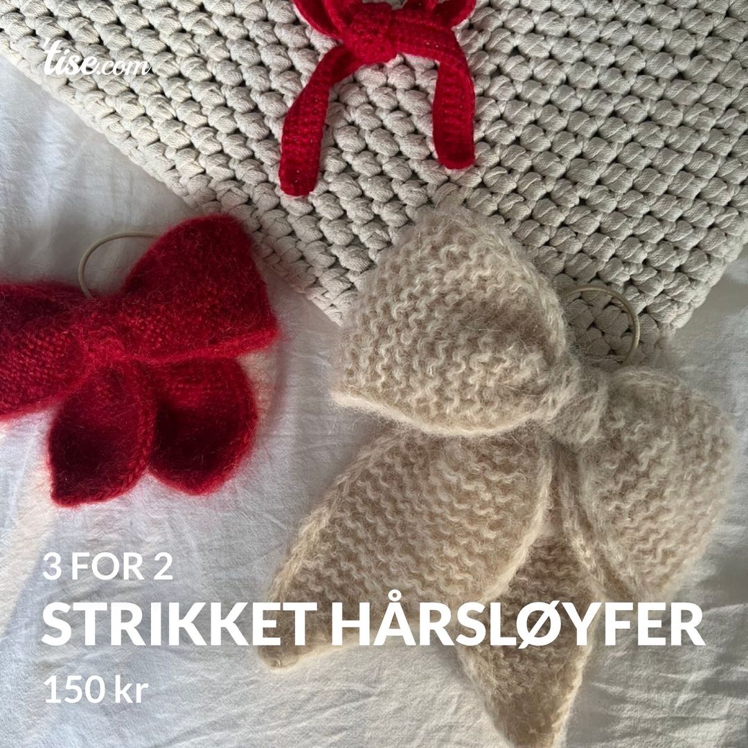 Strikket hårsløyfer