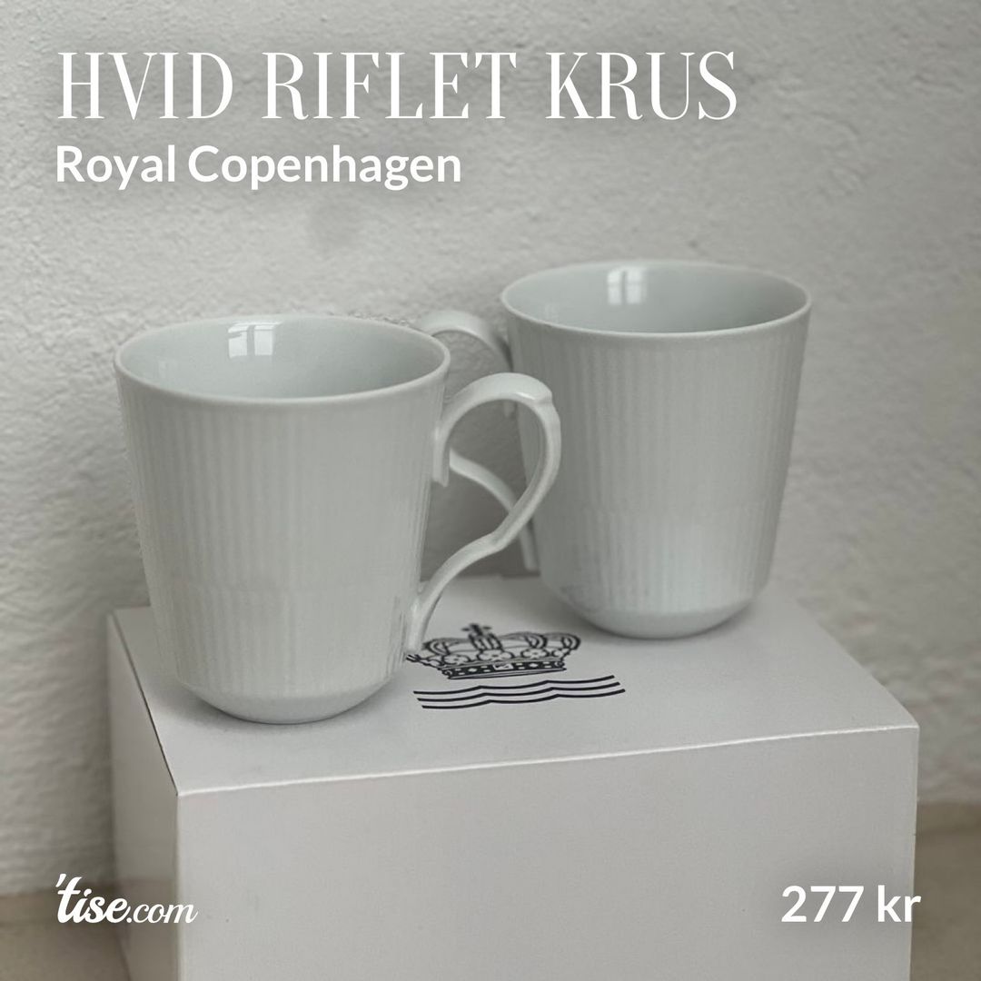 Hvid Riflet Krus