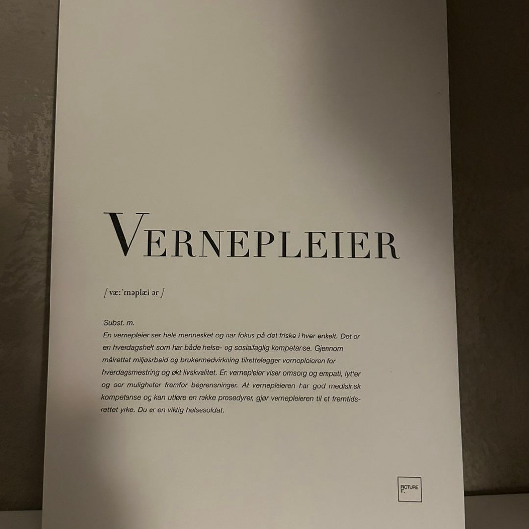 Vernepleier poster