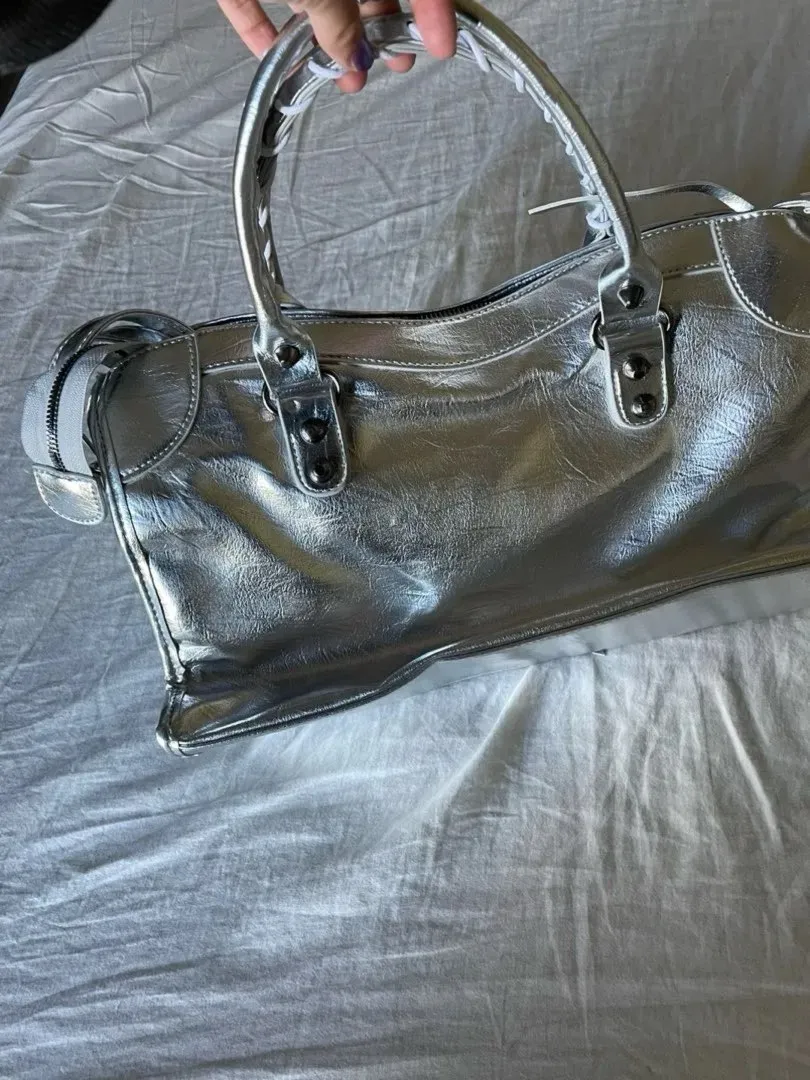 y2k silver bag