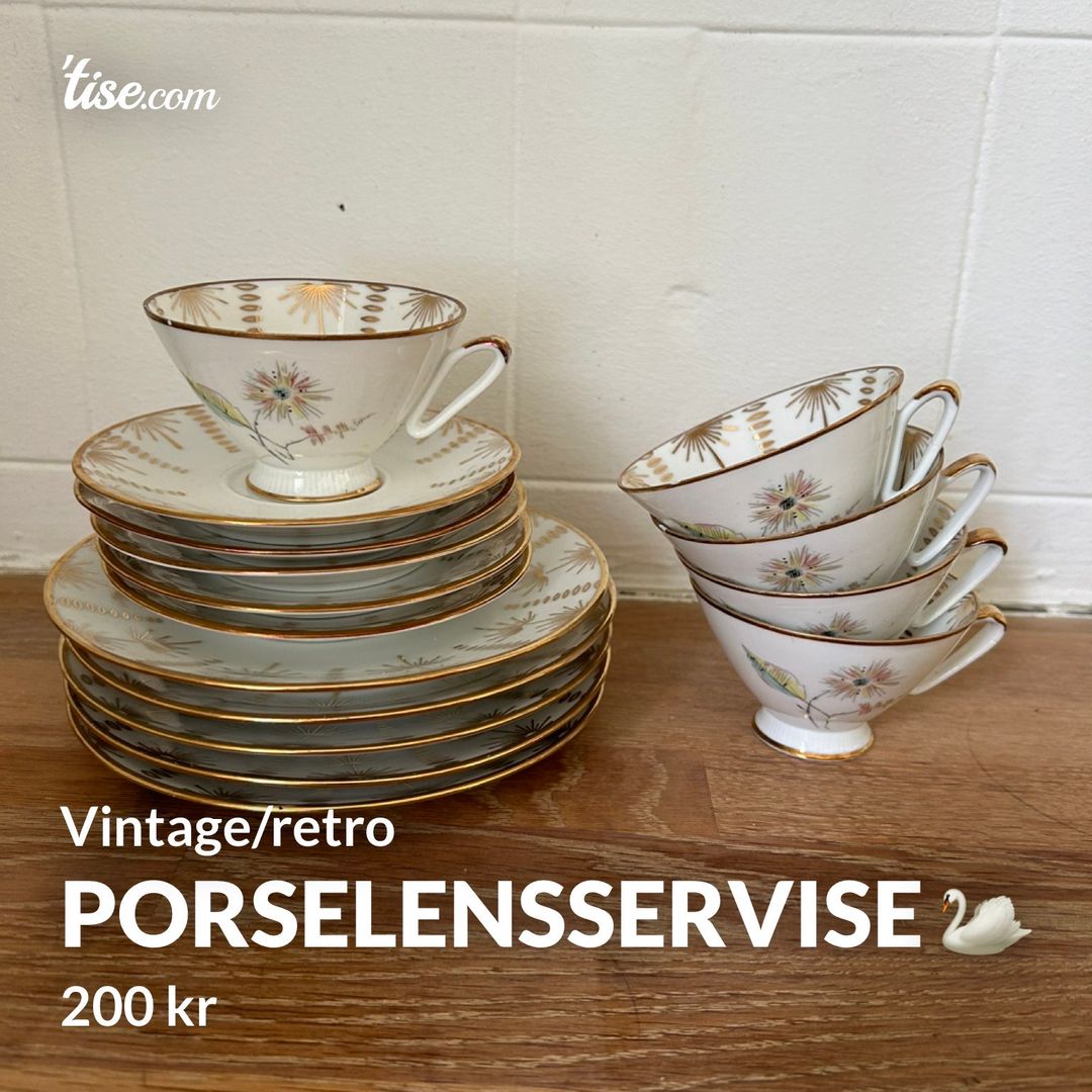 Porselensservise 🦢