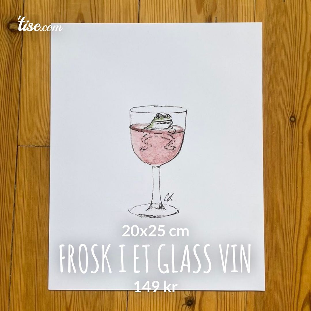 Frosk i et glass vin